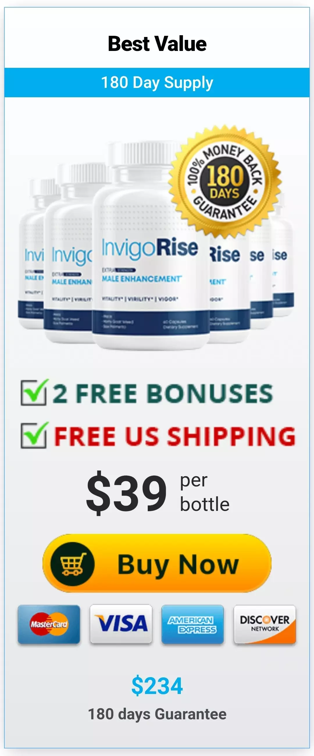 InvigoRise™ 6 bottles pricing